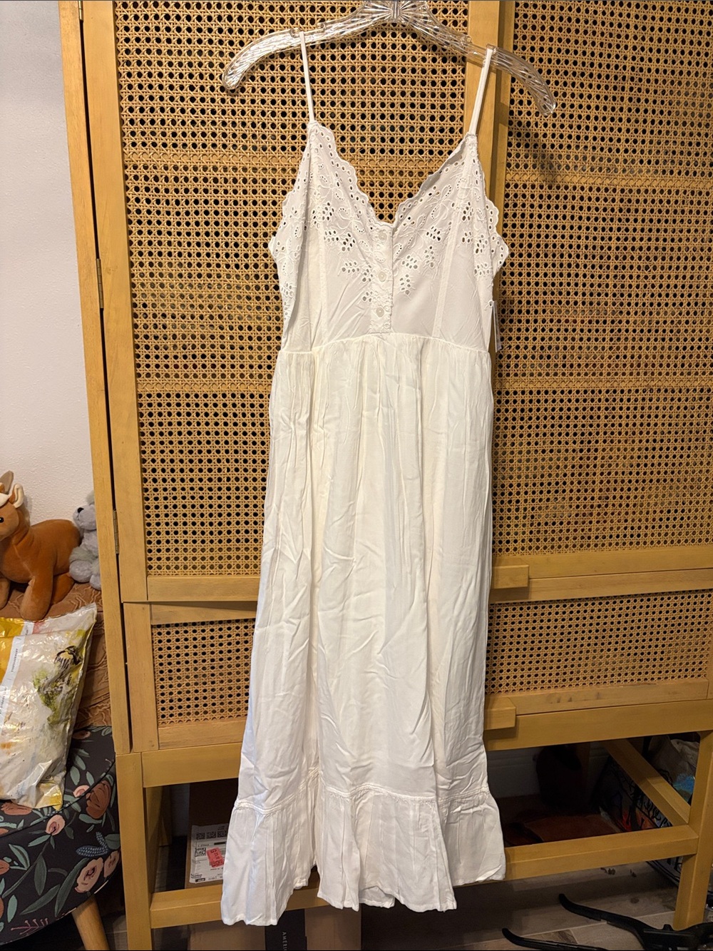 NWT O’Neill white eyelet midi sundress S